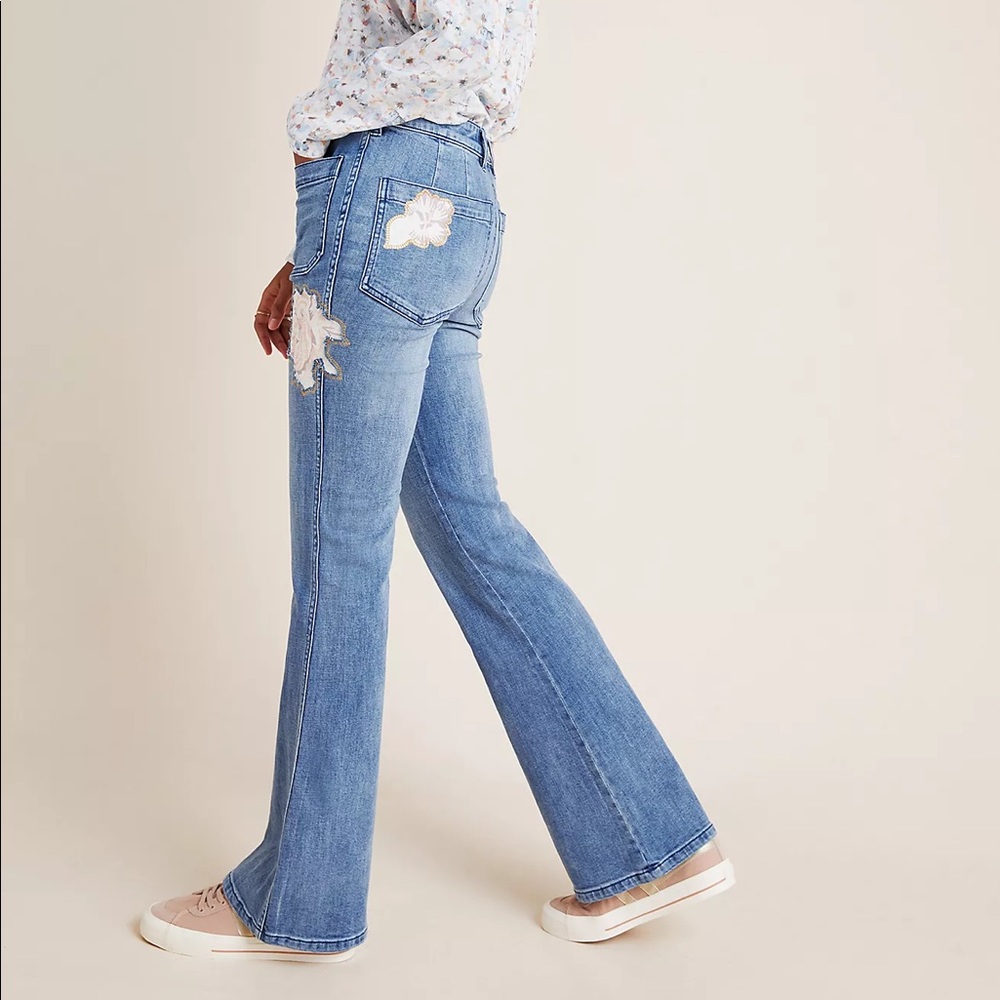 Anthro Pilcro High Rise Bootcut Patchwork Jeans - image 1